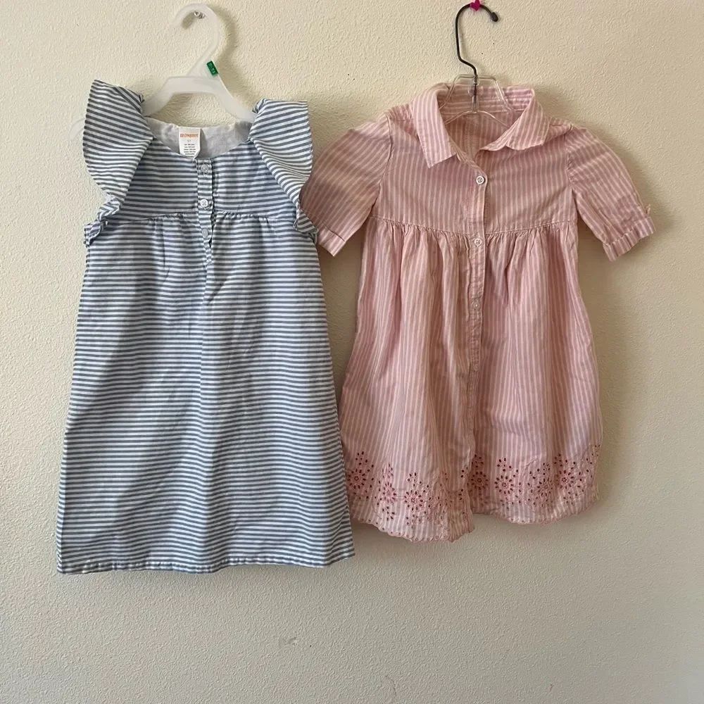 Pairs Of Girls dress striped pink and blue